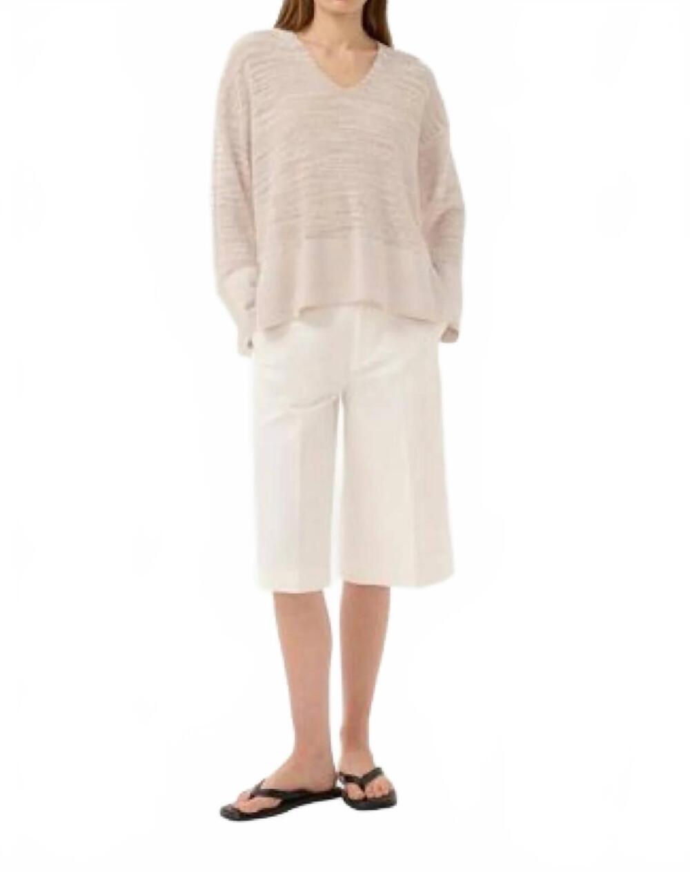 NEW INWEAR nita mix v-neck jumper in ecru